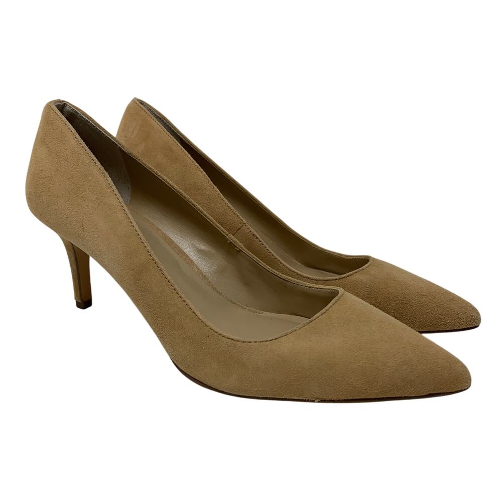 Ann Taylor Pointed Toe Heels Womens Size 6.5 Tan Suede Leather Pumps